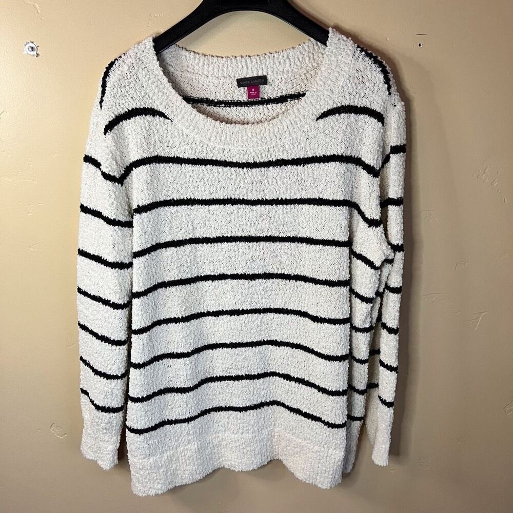 Vince Camuto Womens Oversized Striped Nautical Sweater Soft Size 1X